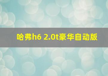 哈弗h6 2.0t豪华自动版